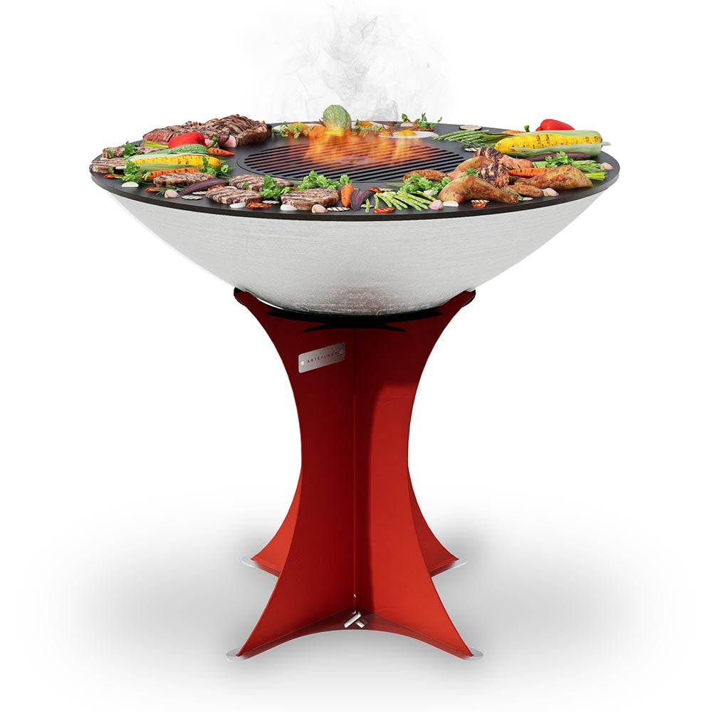 Arteflame 40″ Platinum Series — Stainless Fire Bowl Flat-Top Grill with Euro Base (Stainless or Powder-Coated: Black/Red/Yellow)