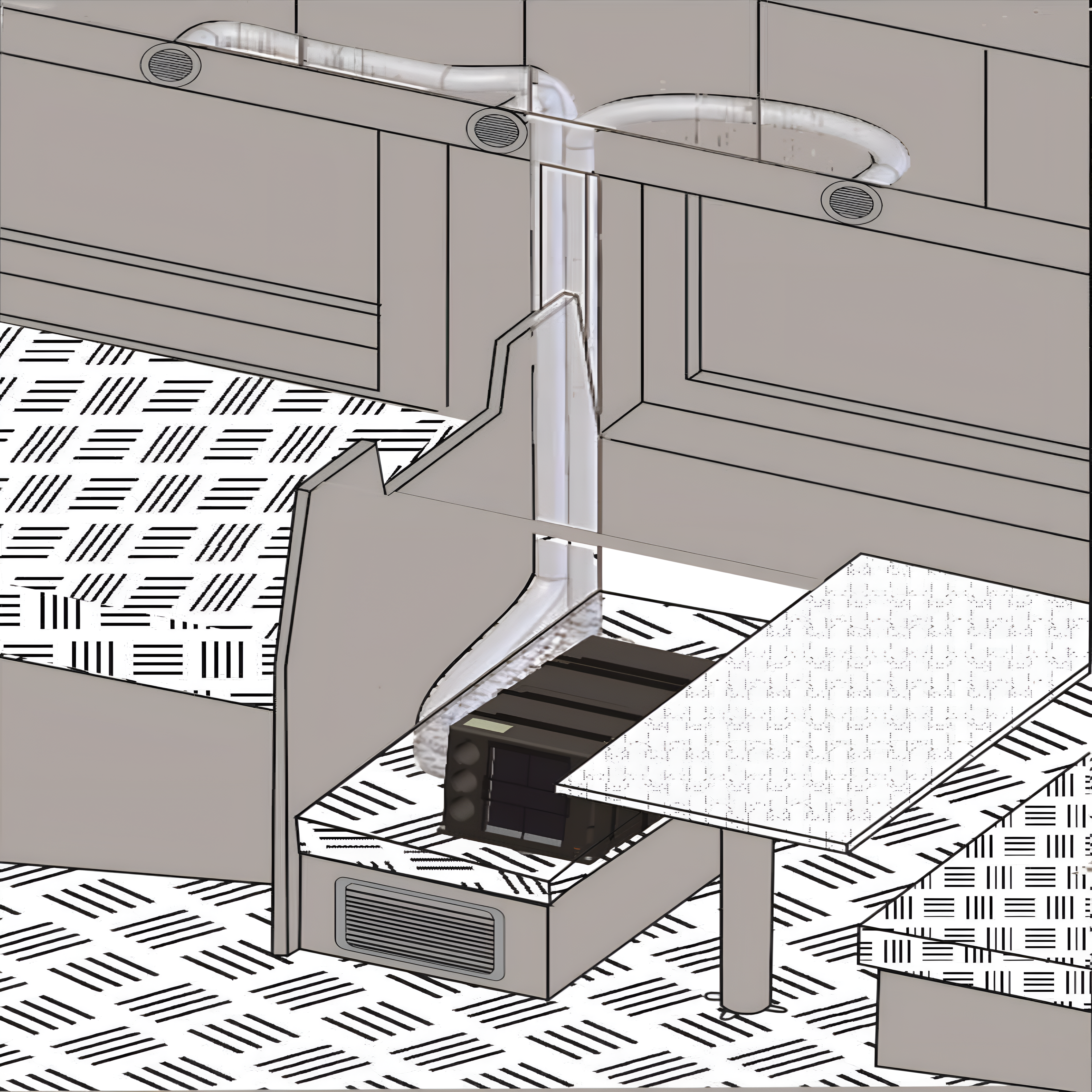 Pioneer® 10,000 BTU 115V Under-Bench RV Inverter Packaged Heat Pump Air Conditioner