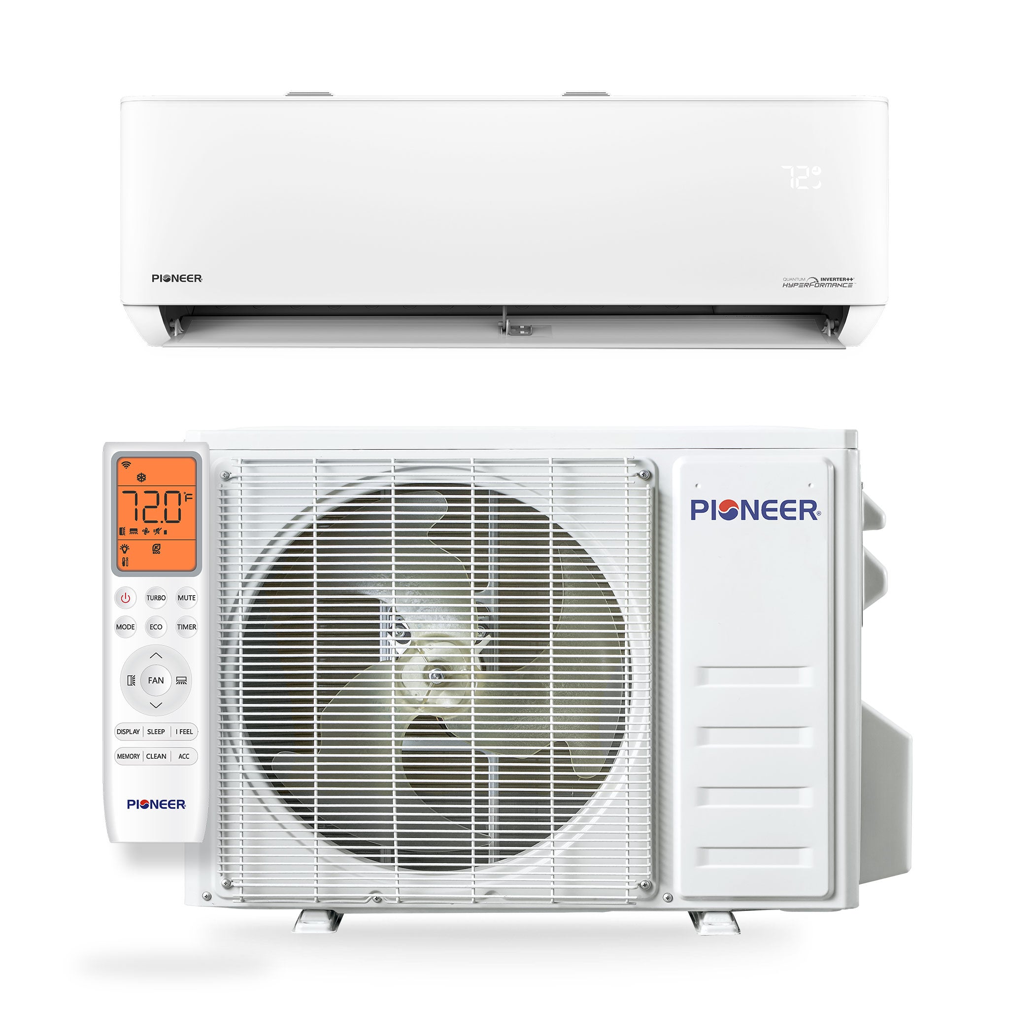 Pioneer® Quantum Hyperformance™ 9,000 BTU 25 SEER2 230V High-Wall Ductless Energy-Star Mini-Split Air Conditioner Inverter Hyper Heat Pump Full Set
