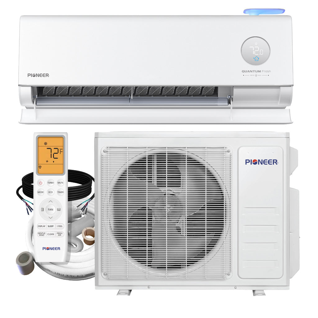 Pioneer® Quantum Fresh™ 12,000 BTU 24 SEER2 High-Wall Ductless Mini-Split Fresh Air Conditioner Inverter Heat Pump Full Set