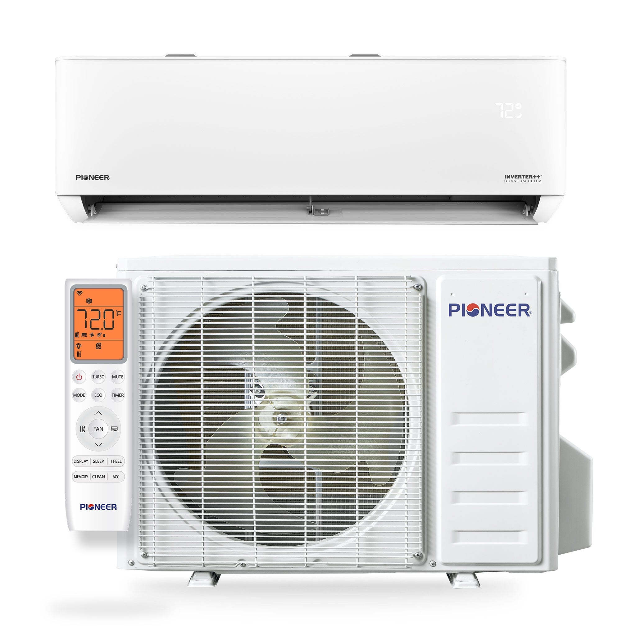 Pioneer® Quantum Ultra™ 9,000 BTU 24 SEER2 230V High-Wall Ductless Energy-Star Mini-Split Air Conditioner Inverter Heat Pump Full Set