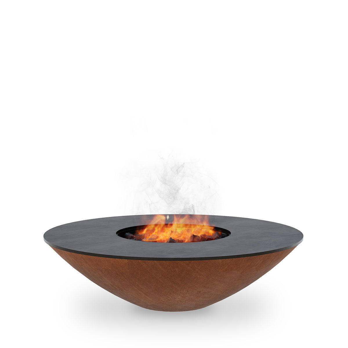Arteflame Classic 40″ — Fire Pit with Cooktop (CORTEN Bowl; Short Round / Short Euro / Built-In No Base)