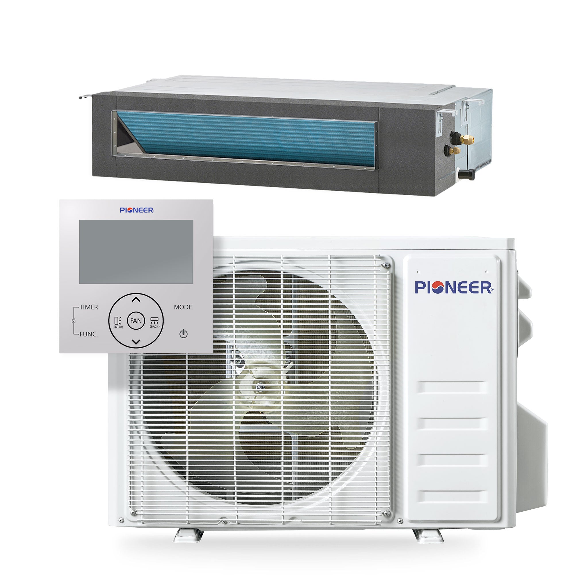 Pioneer® Quantum Ultra™ 9,000 BTU 20.5 SEER2 230V Ceiling Concealed Ducted Mini-Split Air Conditioner Inverter Heat Pump Full Set